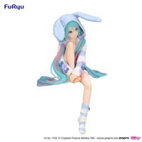 Hatsune Miku Noodle Stopper PVC Statue Hatsune Miku Rabbit Ear Hood Pajama Blue Color Ver. 14 cm - thumbnail