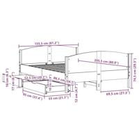 Bedframe zonder matras massief grenenhout wit 150x200 cm - thumbnail