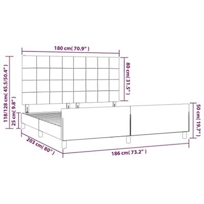 Bedframe met hoofdeinde fluweel roze 180x200 cm
