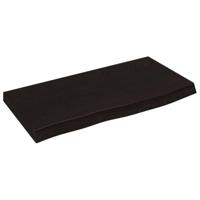 Wastafelblad 60x30x(2-4) cm behandeld massief hout donkerbruin - thumbnail