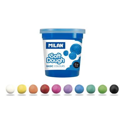 Plasticine Spel Milan Soft dough 913510B Geel Blauw Multicolour 85 g Plantaardig (10 Stuks)