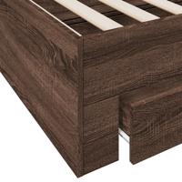 Bedframe met lades bewerkt hout bruin eikenkleurig 75x190 cm - thumbnail