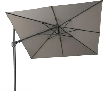 Zweefparasol Challenger Zijwaarts Kantelbaar (T2) premium 3x3 meter Manhattan zonwering Platinum - Platinum Zweefparasol Challenger Zijwaarts Kantelbaar (T2) premium 3x3 meter Manhattan zonwering Platinum - Platinum