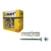 pgb-Europe SMART | plug nylon grijs +schroef VK Ø 4x35 | 100 st - SM0PUSN0106040035E - thumbnail