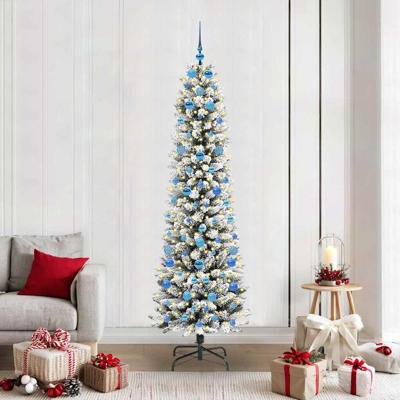Kunstkerstboom met 300 LED Wit 210 cm PVC en Metaal en Plastic