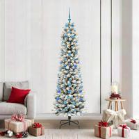 Kunstkerstboom met 300 LED Wit 210 cm PVC en Metaal en Plastic - thumbnail