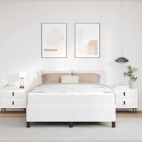 Bedframe met matras met matras Wit 140 x 200 cm Kunstleer - thumbnail