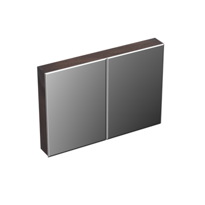 Spiegelkast Forzalaqua Uni 100x68.5x12.5 Cm 2 Deuren Tweezijdig Spiegel Eiken Charcoal Spiegelkast Forzalaqua Uni 100x68.5x12.5 Cm 2 Deuren Tweezijdig Spiegel Eiken Charcoal