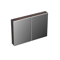 Spiegelkast Forzalaqua Uni 100x68.5x12.5 Cm 2 Deuren Tweezijdig Spiegel Eiken Charcoal - thumbnail