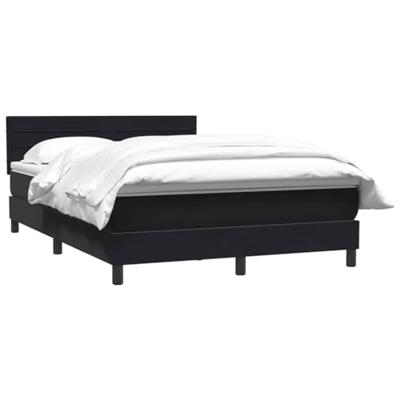 Boxspring met matras fluweel zwart 160x220 cm
