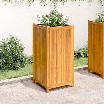VidaXL Plantenbak met voering 50x50x100 cm massief acaciahout VidaXL Plantenbak met voering 50x50x100 cm massief acaciahout