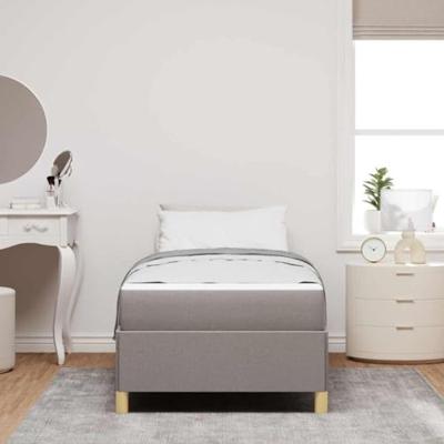 Boxspring bed Anders Taupe en Wit 90 x 190 cm Stof
