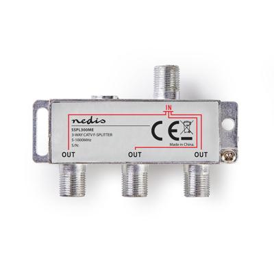 Nedis SSPL300ME Catv F-splitter Max 6,8 Db Versterking 5 - 1000 Mhz 3 Uitgangen
