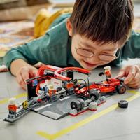 LEGO CITY F1 pitstop en pitcrew met Ferrari auto 60443 - thumbnail