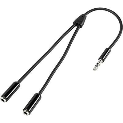 SpeaKa Professional SP-7870032 Jackplug Audio Aansluitkabel [1x Jackplug male 3,5 mm - 2x Jackplug female 3,5 mm] 20.00 cm Zwart SuperSoft-mantel