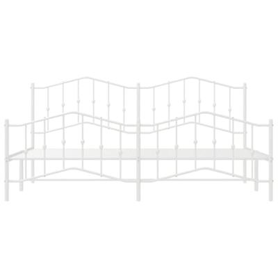 Bedframe met hoofd- en voeteneindemetaal wit 193x203 cm Bedframe met hoofd- en voeteneindemetaal wit 193x203 cm