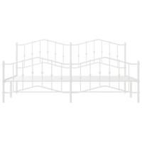 Bedframe met hoofd- en voeteneindemetaal wit 193x203 cm - thumbnail