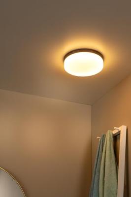 Lucide BISKIT - Plafonnière Badkamer - Ø 23 cm - LED - 1x12W 2700K - IP44 - Bewegingssensor - Zwart Lucide BISKIT - Plafonnière Badkamer - Ø 23 cm - LED - 1x12W 2700K - IP44 - Bewegingssensor - Zwart
