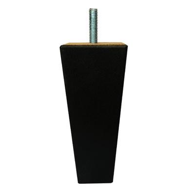 Meubelpoot zwart taps 5,5 bij 5,5 cm en hoogte 13 cm van massief hout (M10)