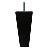 Meubelpoot zwart taps 5,5 bij 5,5 cm en hoogte 13 cm van massief hout (M10) - thumbnail