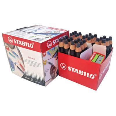 Whiteboardpotlood stabilo markdry 30st zwart
