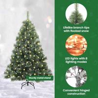 Kunstkerstboom met 150 LED met standaard Groen 150 cm PE en PVC - thumbnail