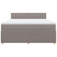 Boxspring met matras stof taupe 180x200 cm - thumbnail