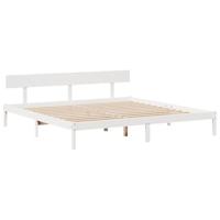 Bedframe zonder matras massief grenenhout wit 180x200 cm - thumbnail