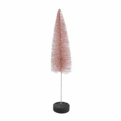 Countryfield kerstboom op voet glitter oudroze 30 cm | 12 stuks