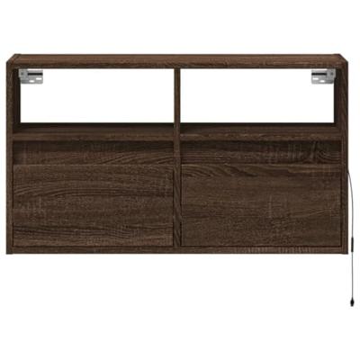 Tv-wandmeubel met LED-verlichting 80x31x45 cm bruin eikenkleur