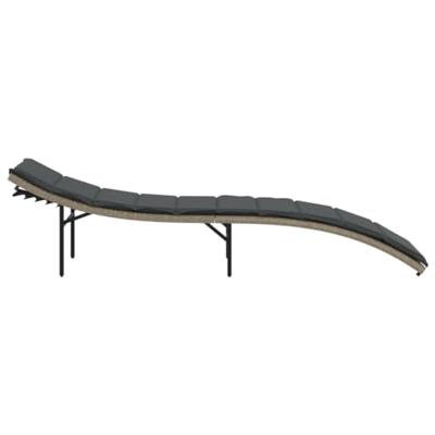 Ligbedden 2 st met kussens poly rattan lichtgrijs Ligbedden 2 st met kussens poly rattan lichtgrijs