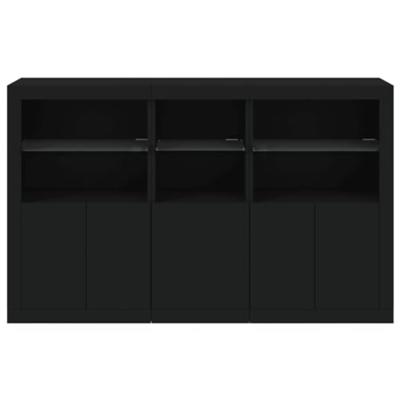 Dressoir met LED-verlichting 162x37x100 cm zwart