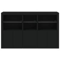 Dressoir met LED-verlichting 162x37x100 cm zwart - thumbnail