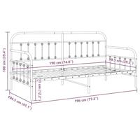 Bedframe voor een daybed met hoofdeinde Wit 100 x 190 cm Staal - thumbnail