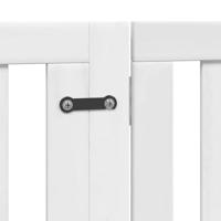 Hondenhek inklapbaar met deur 12 panelen 960cm populierhout wit - thumbnail