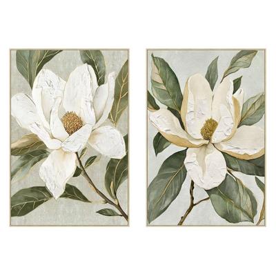 Canvas Home ESPRIT Wit Groen Bloem Shabby Chic (2 Stuks) Canvas Home ESPRIT Wit Groen Bloem Shabby Chic (2 Stuks)