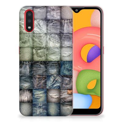 Silicone Back Cover Samsung Galaxy A01 Spijkerbroeken Silicone Back Cover Samsung Galaxy A01 Spijkerbroeken
