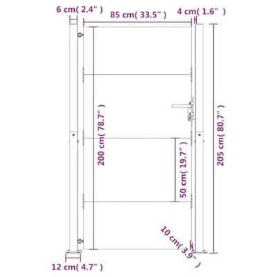 Poort 100x200 cm cortenstaal