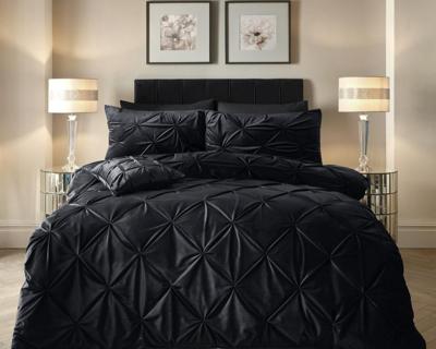 Sleeptime Velvet Pintuck Zwart 200 x 200/220 cm