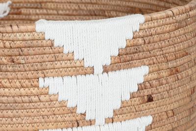 Mandenset DKD Home Decor Wit Natuurlijk Touw Zeegras Boho 55 x 55 x 40 cm