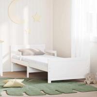 Bedframe met matras met hoofdeinde Wit 80 x 200 cm - thumbnail