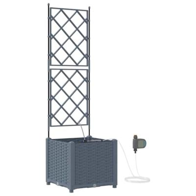 VidaXL Tuin bloempot 2 pcs licht grijs staal
