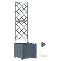 VidaXL Tuin bloempot 2 pcs licht grijs staal - thumbnail