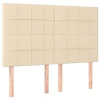 Boxspring met matras stof crèmekleurig 140x190 cm - thumbnail