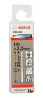 Bosch Accessories 2608585875 HSS Metaal-spiraalboor 2.5 mm Gezamenlijke lengte 57 mm Kobalt DIN 338 Cilinderschacht 10 stuk(s) - thumbnail