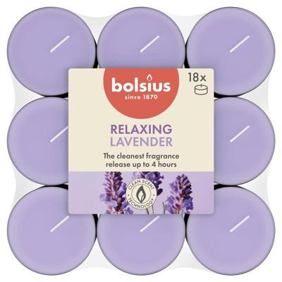 Bolsius geurtheelicht true scents lavender 18 stuks