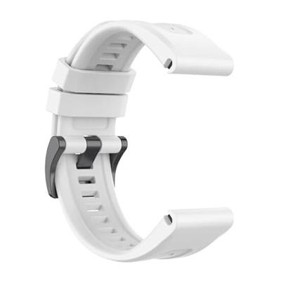 By Qubix - Siliconen sportbandje - Wit - Compatible met Garmin Fenix 8-51mm - Compatible Garmin bandje
