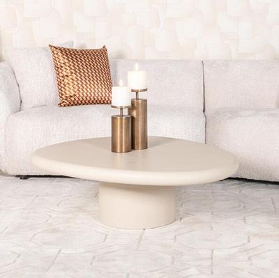 Richmond Organische Salontafel 'Clayton' 107 x 89cm, kleur Beige Richmond Organische Salontafel 'Clayton' 107 x 89cm, kleur Beige