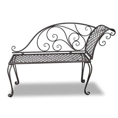 Chaise longue 128 cm staal antiekbruin