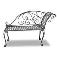 Chaise longue 128 cm staal antiekbruin - thumbnail